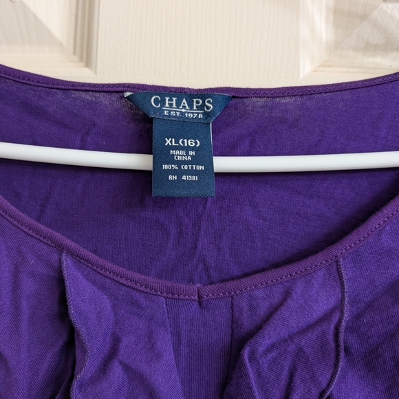Chaps Women's Violet Ruffle Blouse - Picture 2 of 2